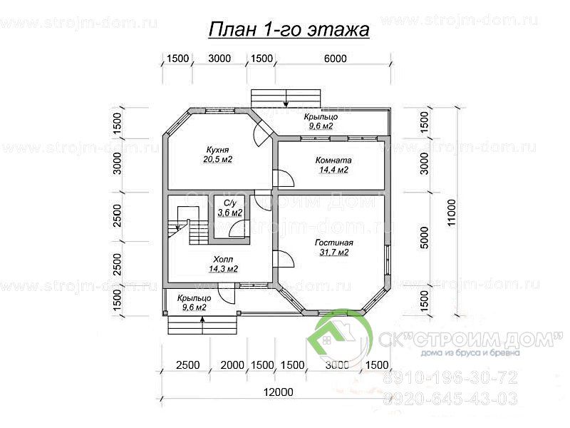 Дом из бруса 11х12 Проект ДБ-234